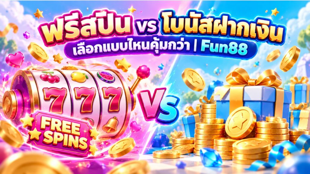 ฟรีสปิน vs โบนัสฝากเงิน เลือกแบบไหนคุ้มกว่า | Fun88