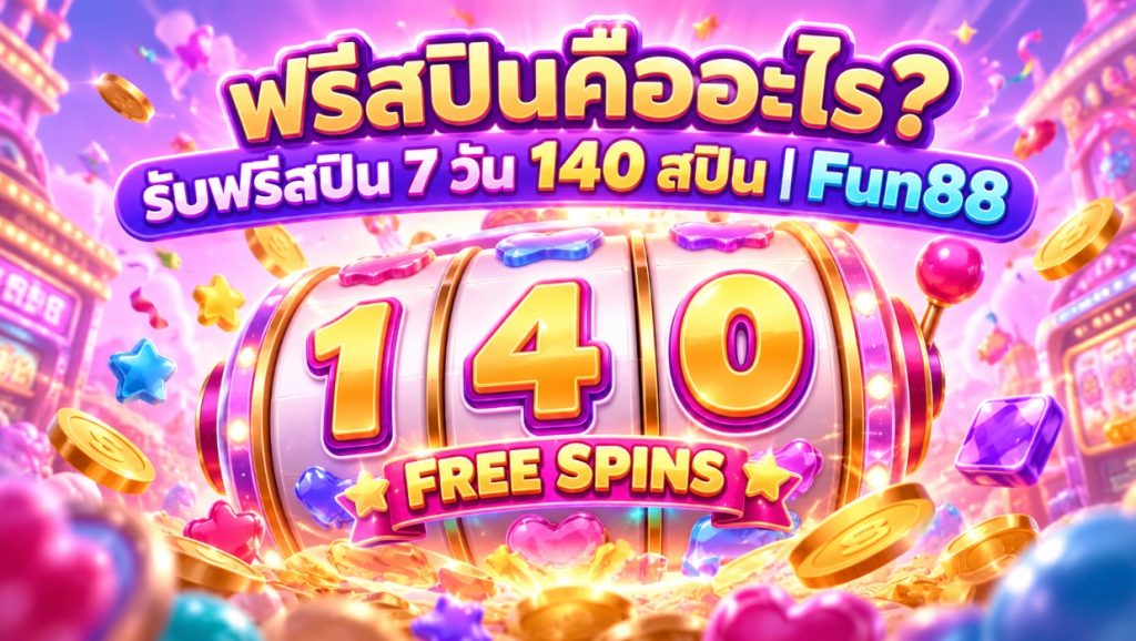 ฟรีสปินคืออะไร? รับฟรีสปิน 7 วัน 140 สปิน | Fun88